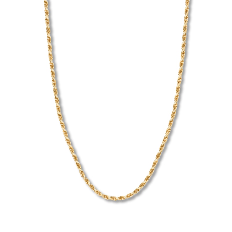 24" Textured Solid Rope Chain 14K Yellow Gold Appx. 3.8mm