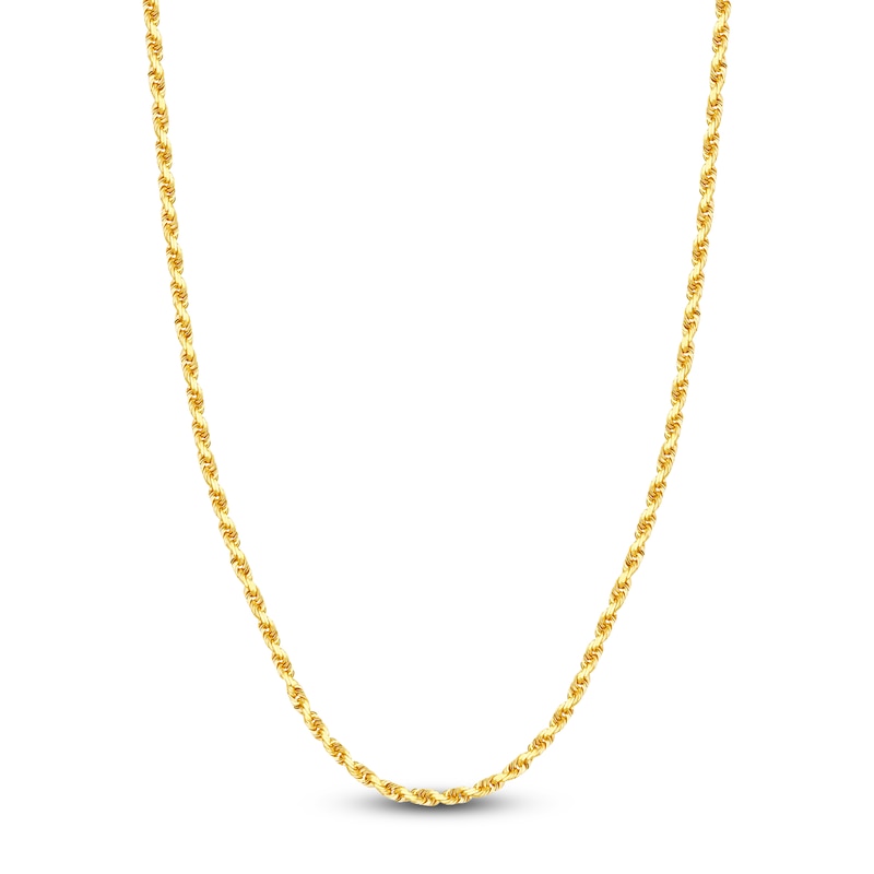 Main Image 1 of 24" Textured Solid Rope Chain 14K Yellow Gold Appx. 3.8mm