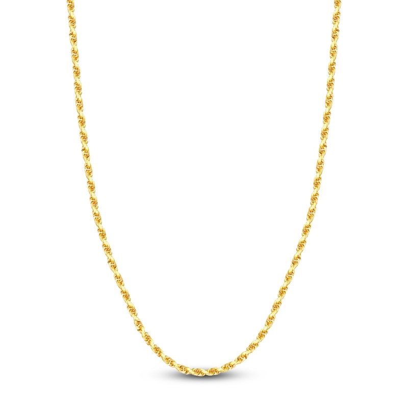 24" Textured Solid Rope Chain 14K Yellow Gold Appx. 3.8mm