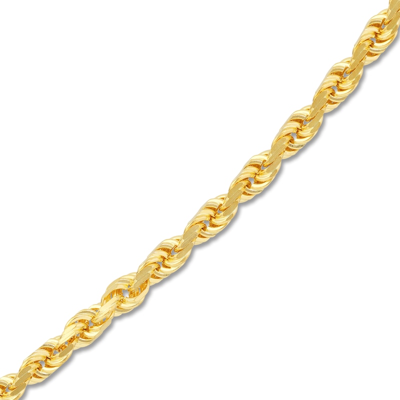 Main Image 2 of 24" Textured Solid Rope Chain 14K Yellow Gold Appx. 3.8mm