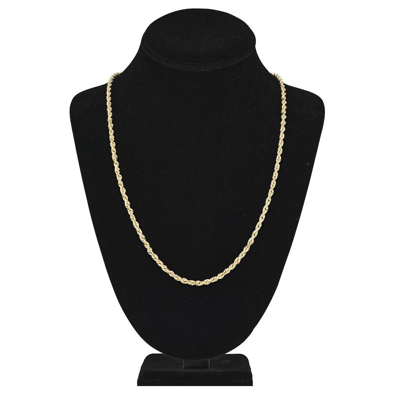 Main Image 4 of 24" Textured Solid Rope Chain 14K Yellow Gold Appx. 3.8mm