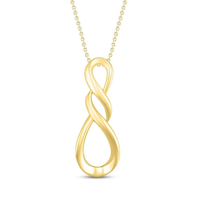 Main Image 1 of Twisted Infinity Knot Necklace 10K Yellow Gold 19"