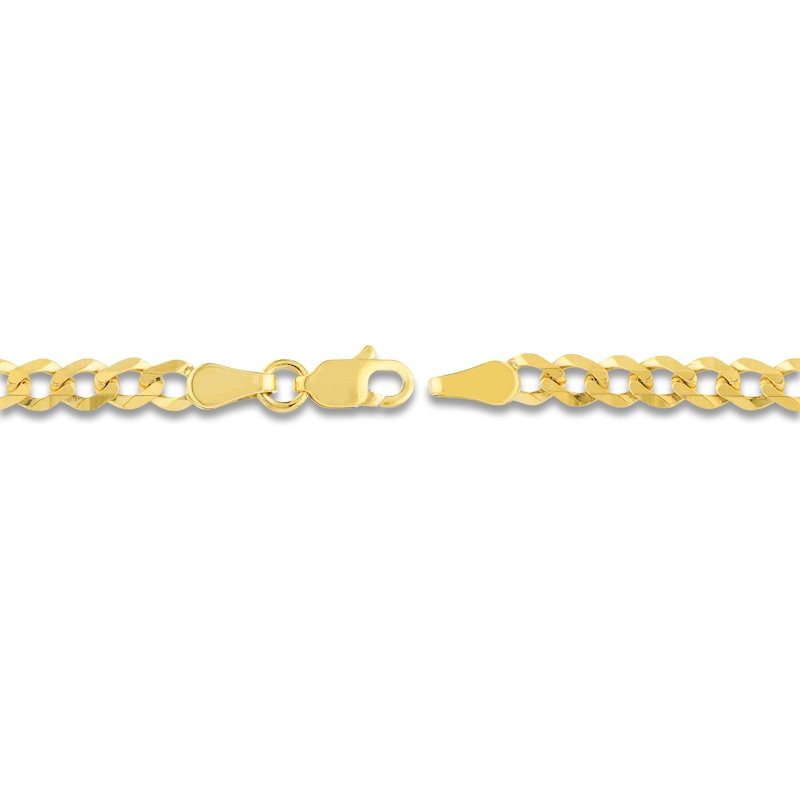Main Image 3 of Solid Curb Chain 14K Yellow Gold 22" Appx. 3.7mm