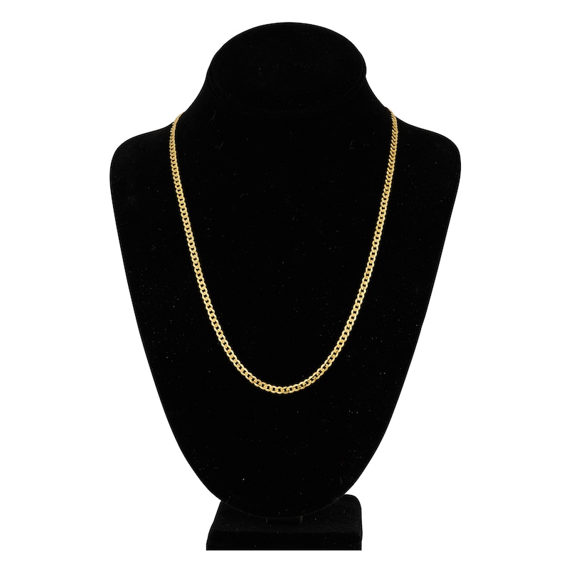 Main Image 4 of Solid Curb Chain 14K Yellow Gold 22" Appx. 3.7mm