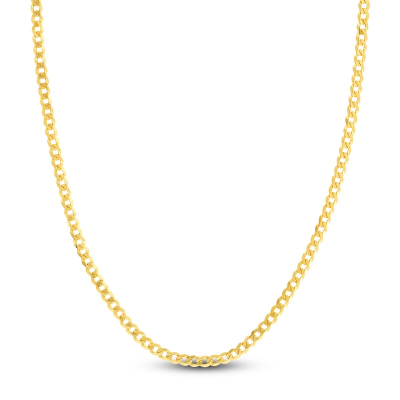Main Image 1 of 20" Solid Curb Chain 14K Yellow Gold Appx. 4.4mm