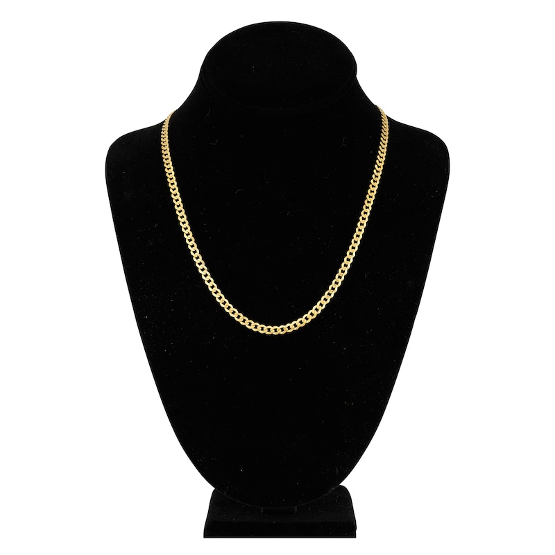 20" Solid Curb Chain 14K Yellow Gold Appx. 4.4mm