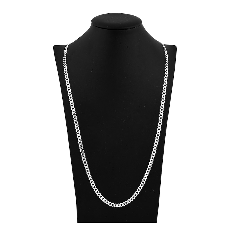 Main Image 4 of 30" Solid Curb Chain 14K White Gold Appx. 4.95mm