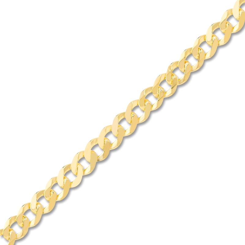 Solid 14K Yellow Gold Handmade Half Round Curb Chain Necklace, Sizes 6