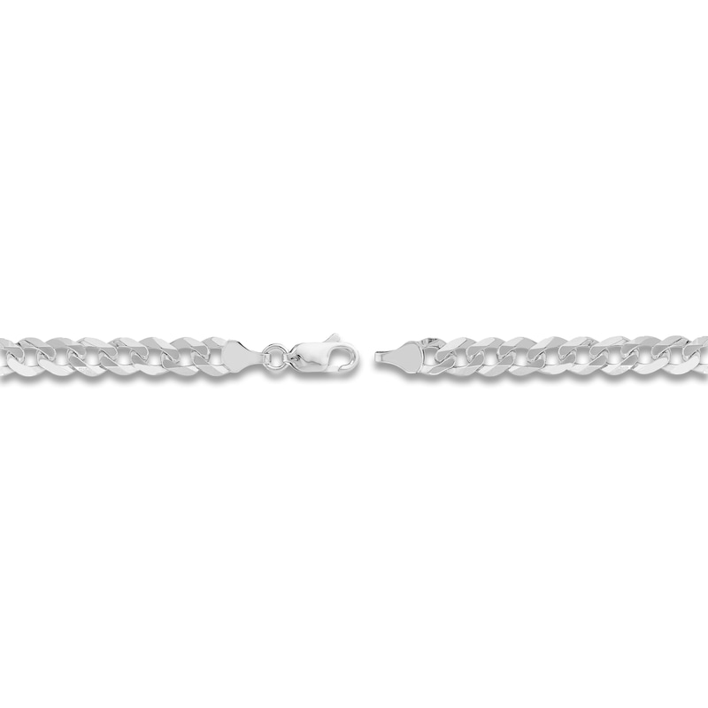 Main Image 3 of 20" Solid Curb Chain 14K White Gold Appx. 6.7mm