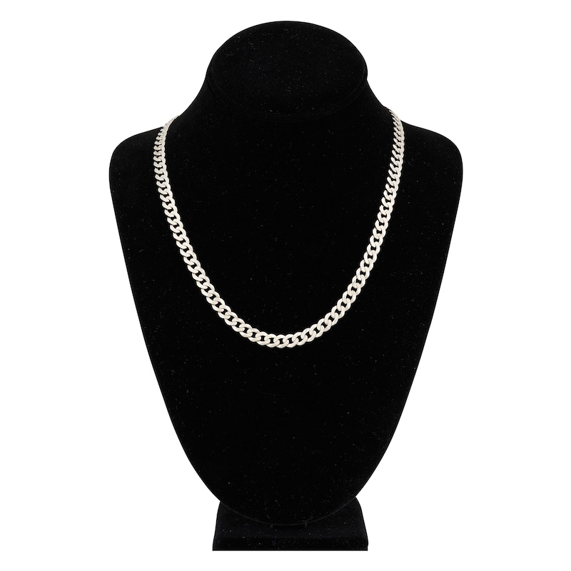Main Image 4 of 20" Solid Curb Chain 14K White Gold Appx. 6.7mm