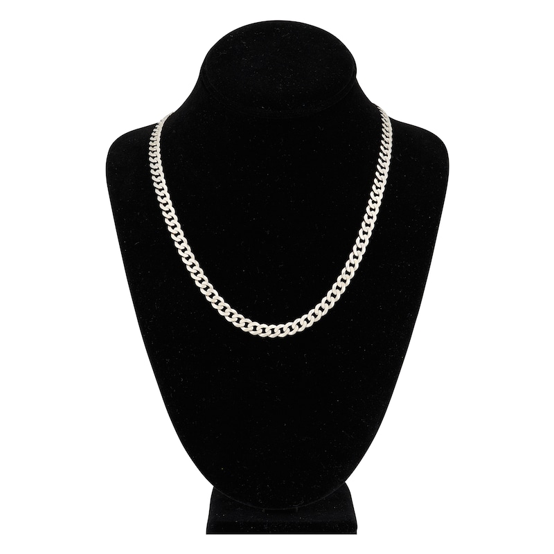 20" Solid Curb Chain 14K White Gold Appx. 6.7mm