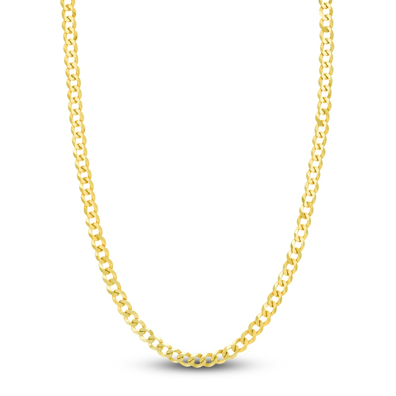 Main Image 1 of 20" Solid Curb Chain 14K Yellow Gold Appx. 6.7mm
