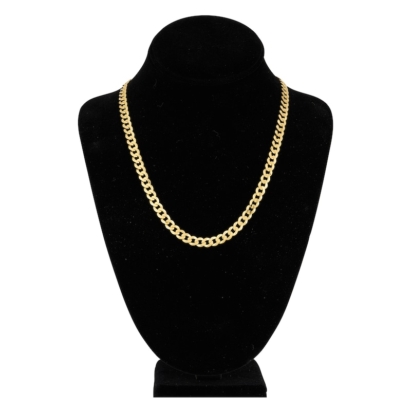 Main Image 4 of 20" Solid Curb Chain 14K Yellow Gold Appx. 6.7mm
