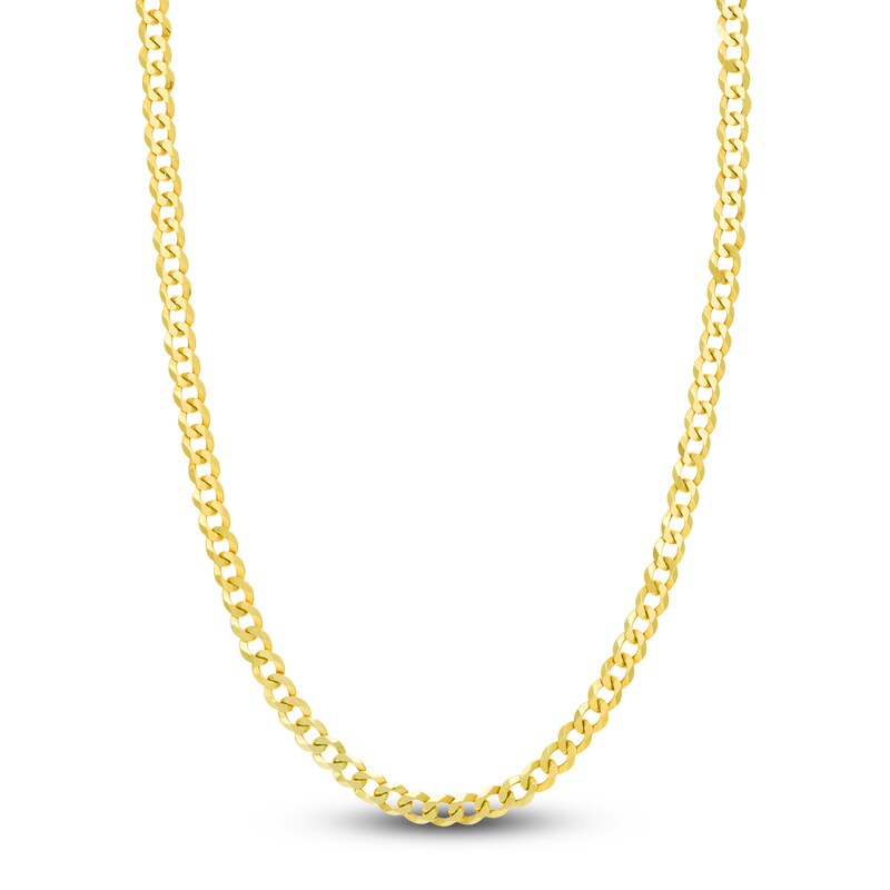 Main Image 1 of 24" Solid Curb Chain 14K Yellow Gold Appx. 6.7mm