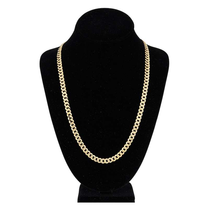 24" Solid Curb Chain 14K Yellow Gold Appx. 6.7mm