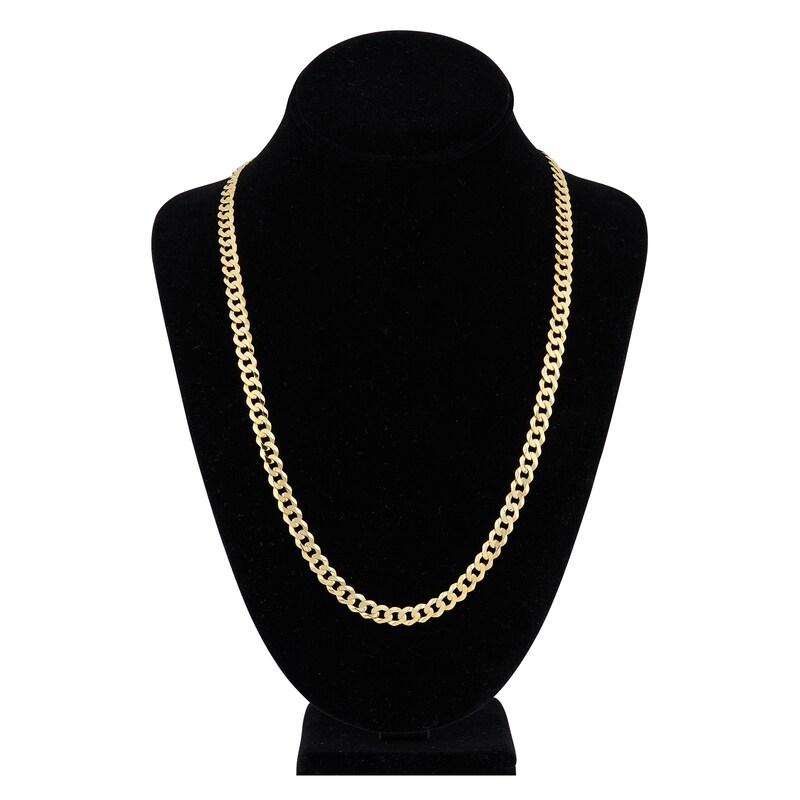 Main Image 4 of 24" Solid Curb Chain 14K Yellow Gold Appx. 6.7mm