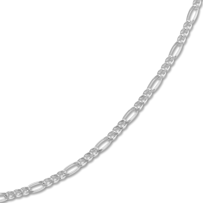 Main Image 2 of 24" Solid Figaro Chain Necklace 14K White Gold Appx. 1.28mm