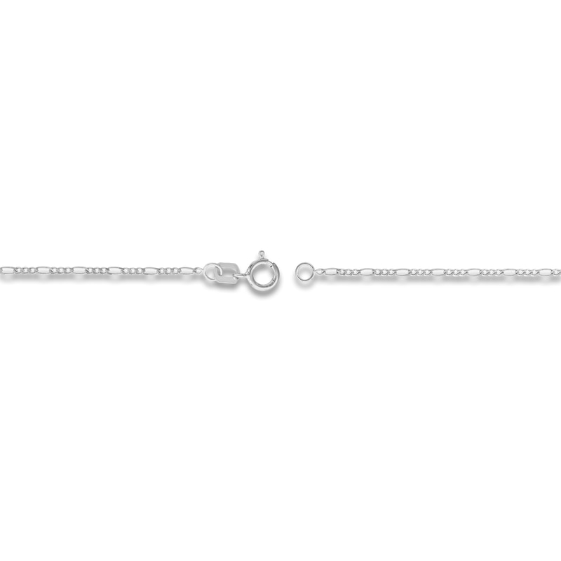 Main Image 3 of 24" Solid Figaro Chain Necklace 14K White Gold Appx. 1.28mm