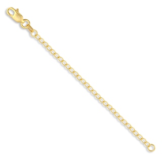 14k Solid Yellow Gold Necklace Extender – 1mm Cable Chain, Spring Ring Clasp, 1-10 Inch