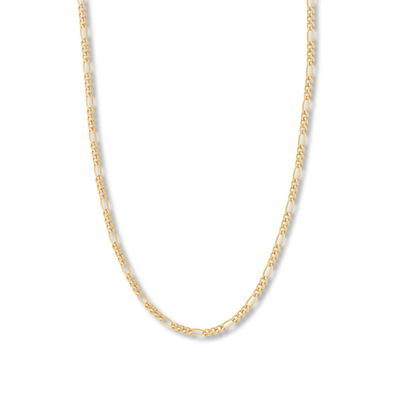 Main Image 1 of 22" Solid Figaro Chain Necklace 14K Yellow Gold Appx. 3.9mm