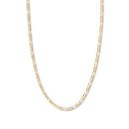 20&quot; Solid Figaro Chain Necklace 14K Yellow Gold Appx. 3.2mm