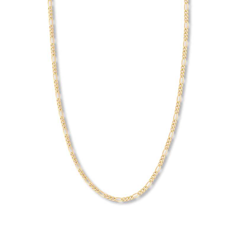 Main Image 1 of 20" Solid Figaro Chain Necklace 14K Yellow Gold Appx. 3.2mm
