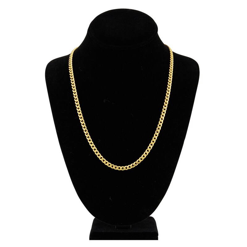 Main Image 4 of 22" Solid Cuban Chain Necklace 14K Yellow Gold Appx. 5mm