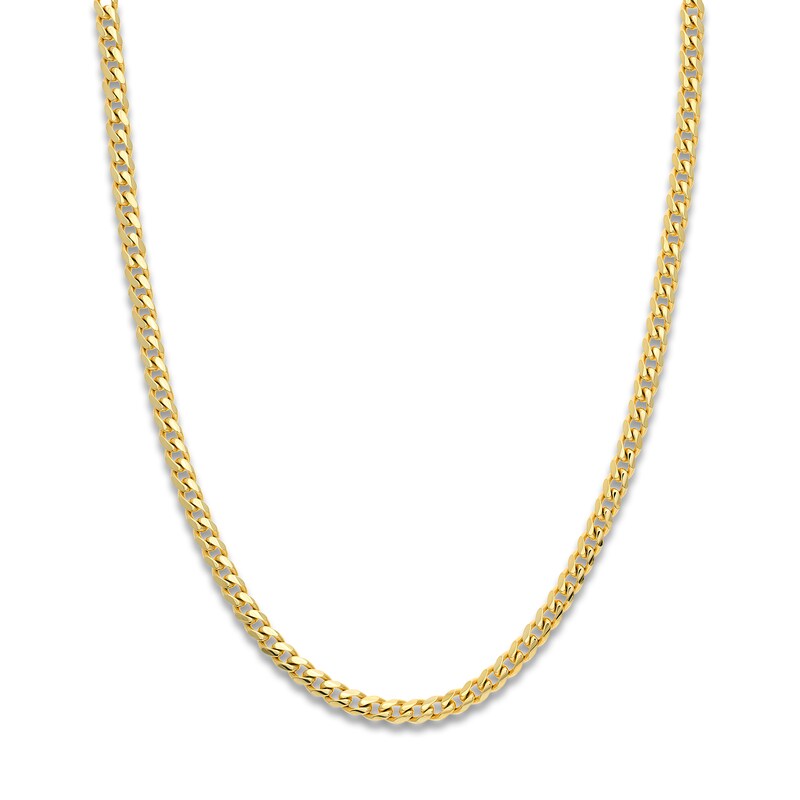 Main Image 1 of 24" Solid Cuban Chain Necklace 14K Yellow Gold Appx. 5mm