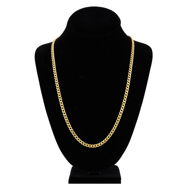 Main Image 4 of 24" Solid Cuban Chain Necklace 14K Yellow Gold Appx. 5mm