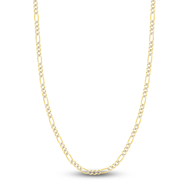 Main Image 1 of 22" Solid Figaro Chain Necklace 14K Two-Tone Gold Appx. 4.75mm
