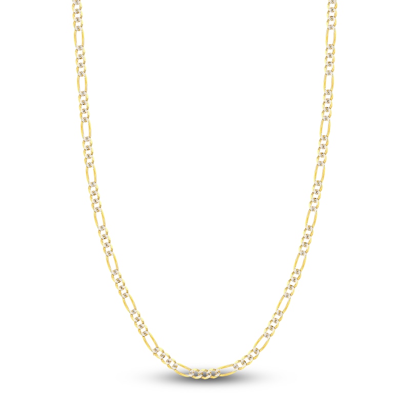 22" Solid Figaro Chain Necklace 14K Two-Tone Gold Appx. 4.75mm