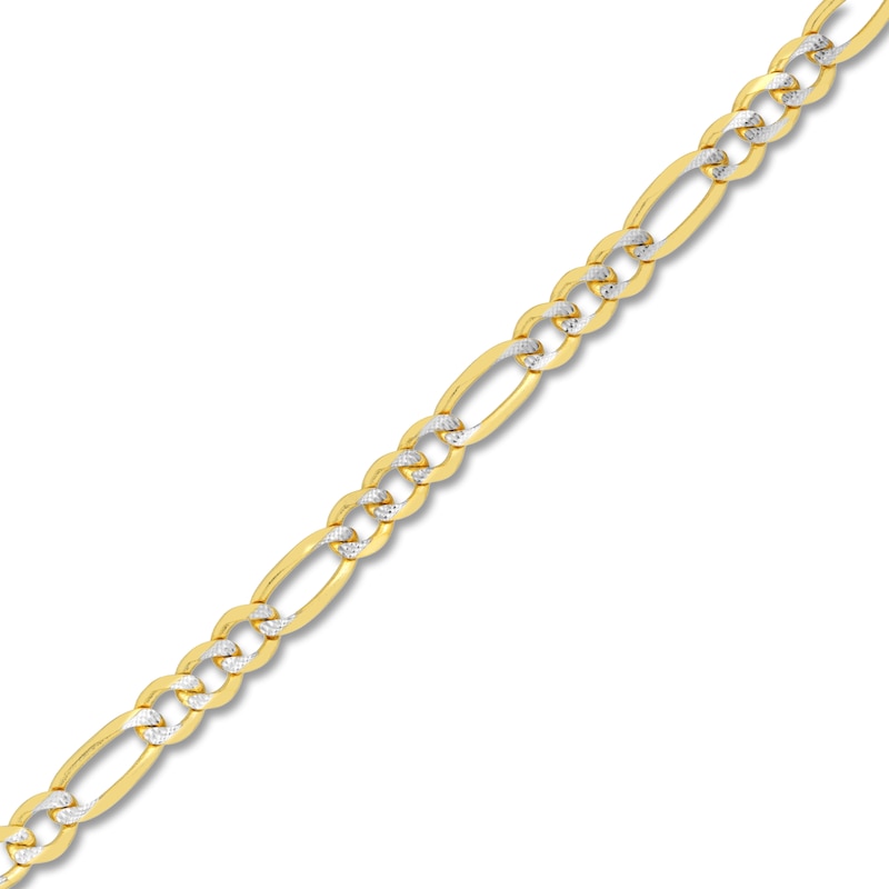 Main Image 2 of 22" Solid Figaro Chain Necklace 14K Two-Tone Gold Appx. 4.75mm
