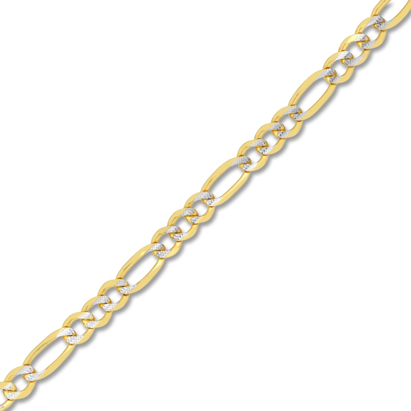 22" Solid Figaro Chain Necklace 14K Two-Tone Gold Appx. 4.75mm