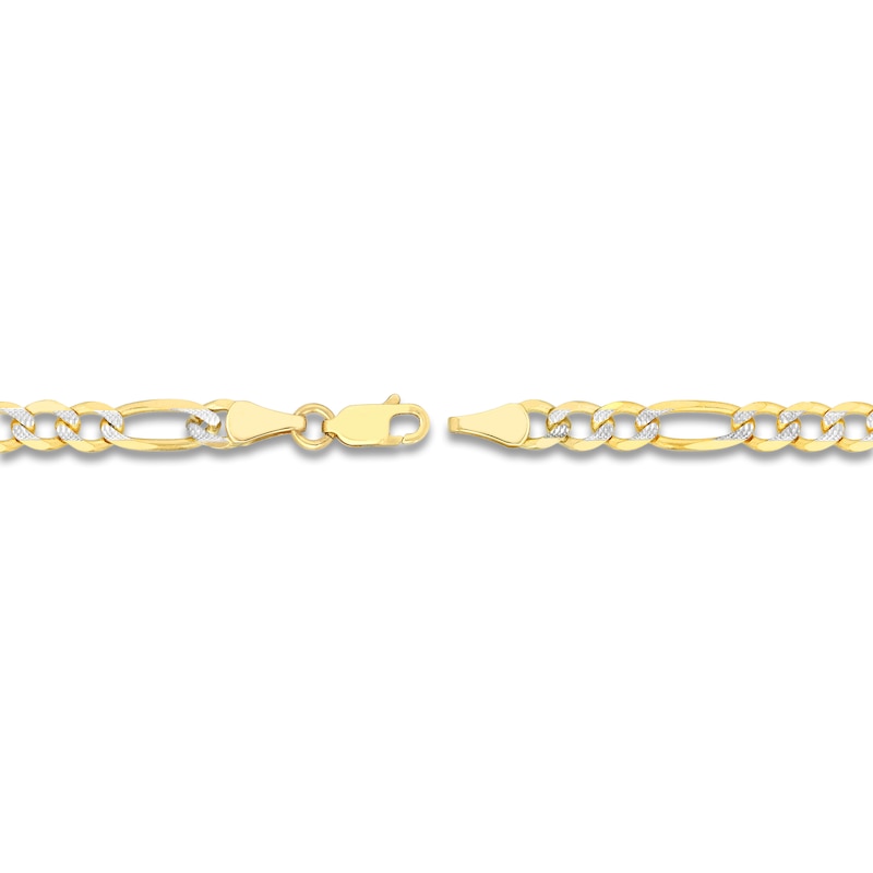 22" Solid Figaro Chain Necklace 14K Two-Tone Gold Appx. 4.75mm