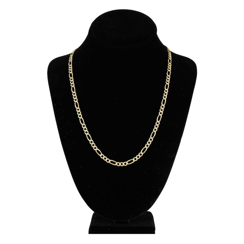 Main Image 4 of 22" Solid Figaro Chain Necklace 14K Two-Tone Gold Appx. 4.75mm