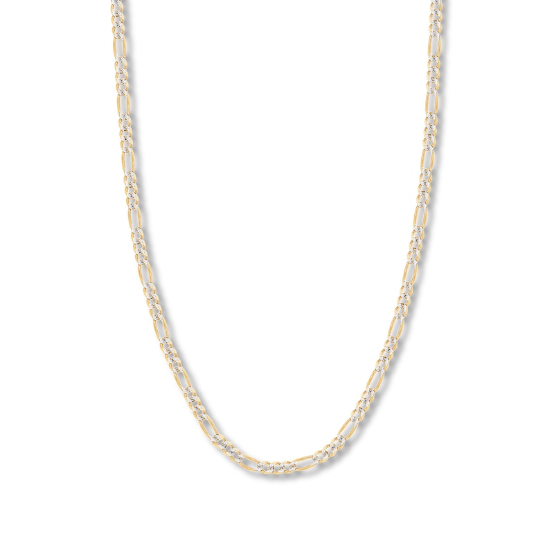 24" Solid Figaro Chain Necklace 14K Two-Tone Gold Appx. 4.75mm
