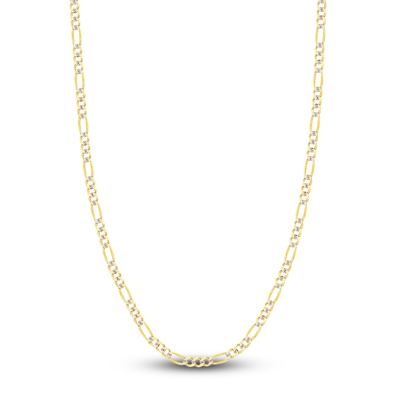 Main Image 1 of 24" Solid Figaro Chain Necklace 14K Two-Tone Gold Appx. 4.75mm