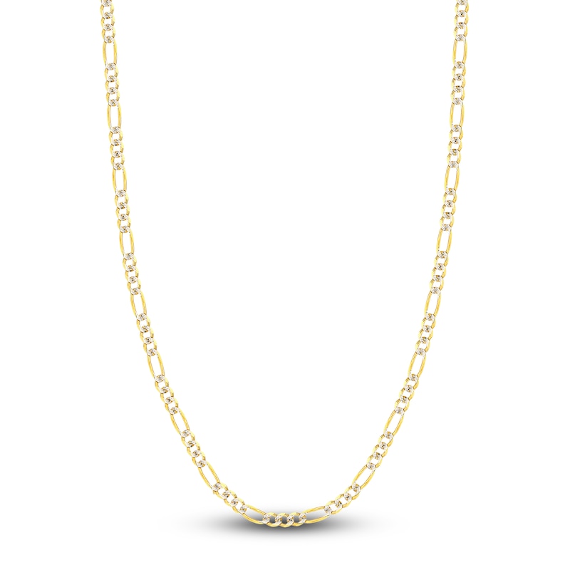 24" Solid Figaro Chain Necklace 14K Two-Tone Gold Appx. 4.75mm