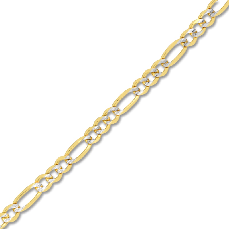 24" Solid Figaro Chain Necklace 14K Two-Tone Gold Appx. 4.75mm