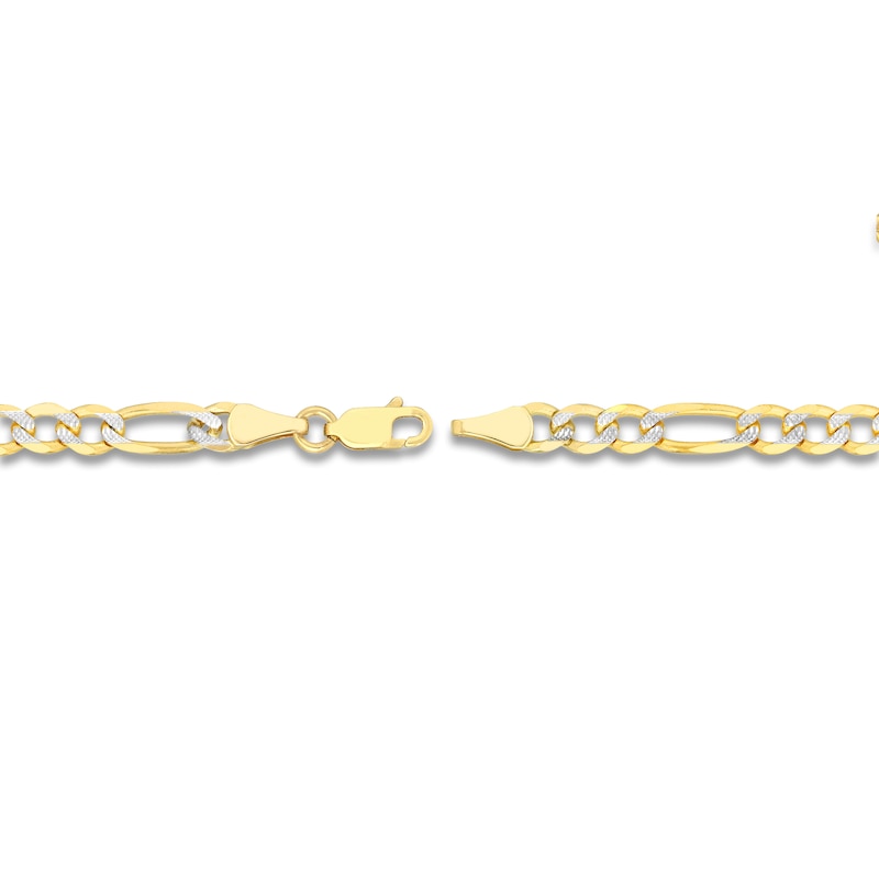 24" Solid Figaro Chain Necklace 14K Two-Tone Gold Appx. 4.75mm