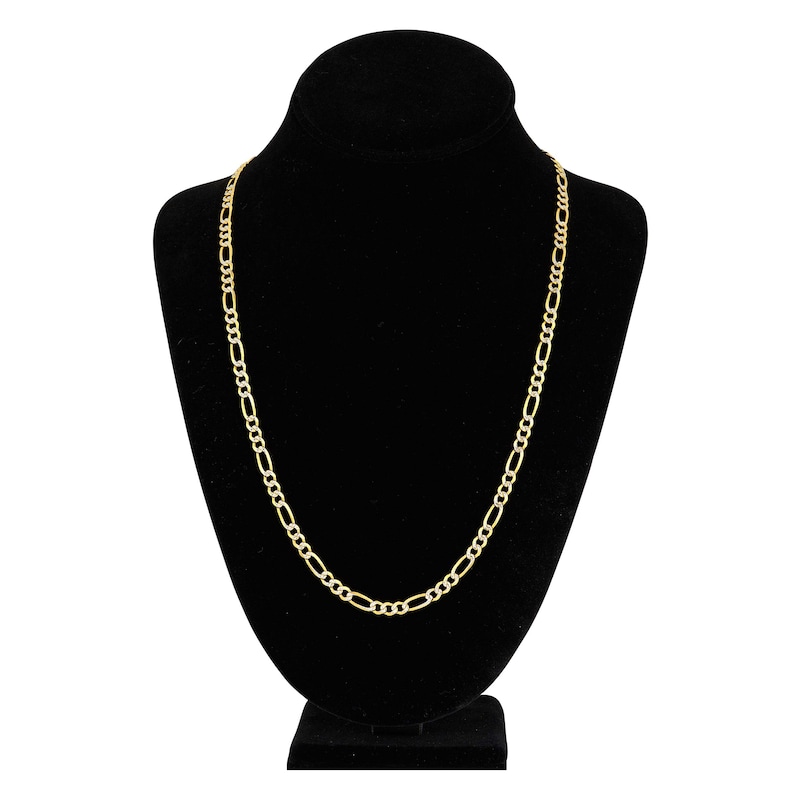 Main Image 4 of 24" Solid Figaro Chain Necklace 14K Two-Tone Gold Appx. 4.75mm