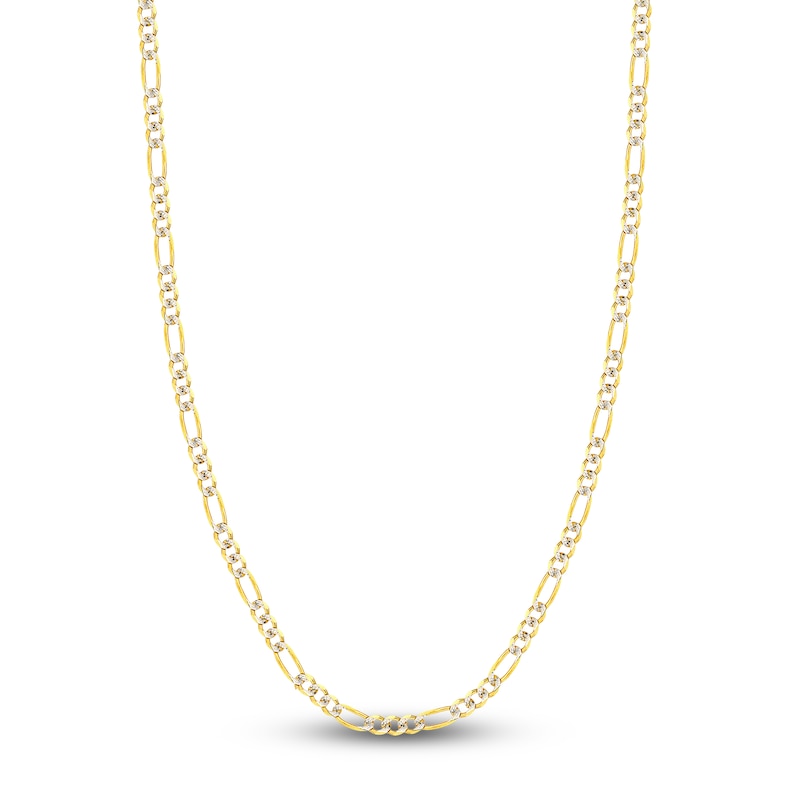 20" Solid Figaro Chain Necklace 14K Two-Tone Gold Appx. 5.8mm