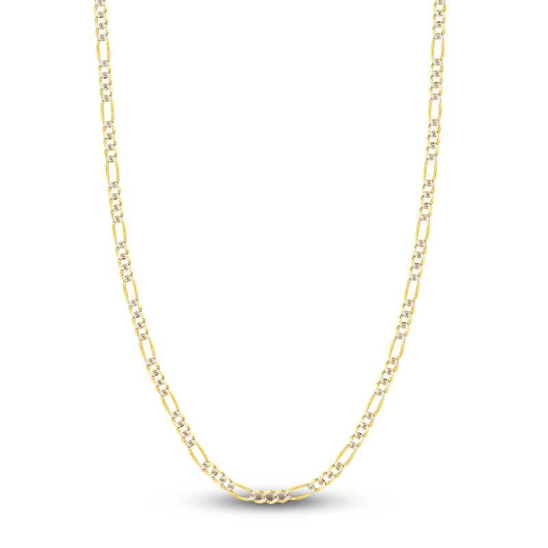 Main Image 1 of 20" Solid Figaro Chain Necklace 14K Two-Tone Gold Appx. 5.8mm