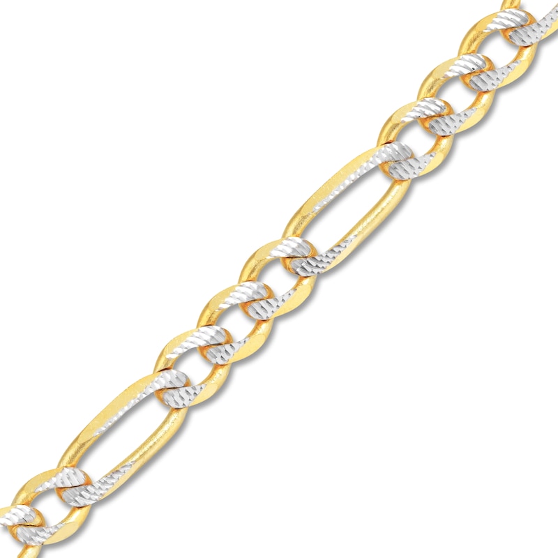 20" Solid Figaro Chain Necklace 14K Two-Tone Gold Appx. 5.8mm