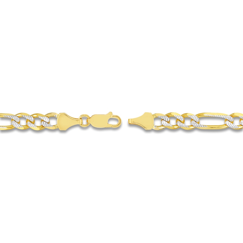 20" Solid Figaro Chain Necklace 14K Two-Tone Gold Appx. 5.8mm