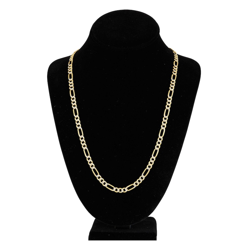 Main Image 4 of 20" Solid Figaro Chain Necklace 14K Two-Tone Gold Appx. 5.8mm