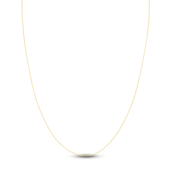 Adjustable 22" Solid Cable Chain 14K Yellow Gold Appx. 0.9mm