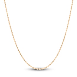 Hollow Rope Necklace 14K Yellow Gold 30 Length 2.4mm