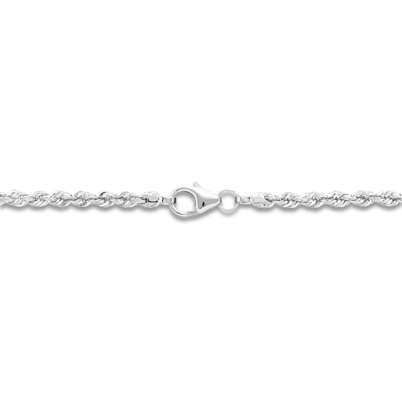 Main Image 2 of Hollow Rope Necklace 14K White Gold 30 Length 2.4mm