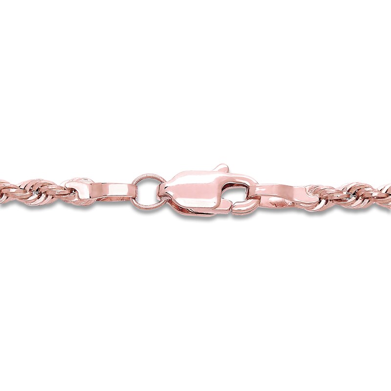 Main Image 2 of Hollow Rope Necklace 14K Rose Gold 30 Length 2.4mm